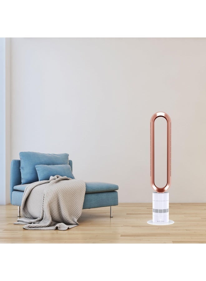 GREEN LION Rechargeable Air Cooler / Natural Wind for Pregnant Women & Babies / UK Plug Adapter / 1-10 Level Speed / DC Brushless Motor / Leafless Safe / 6200 RPM / LCD Touchscreen / Energy Saving - Gold & White - Image 5